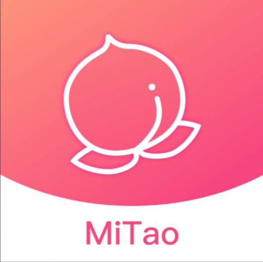 蜜桃视频画面观察例图:粉色背景上的白线蜜桃图形与 MiTao 字样